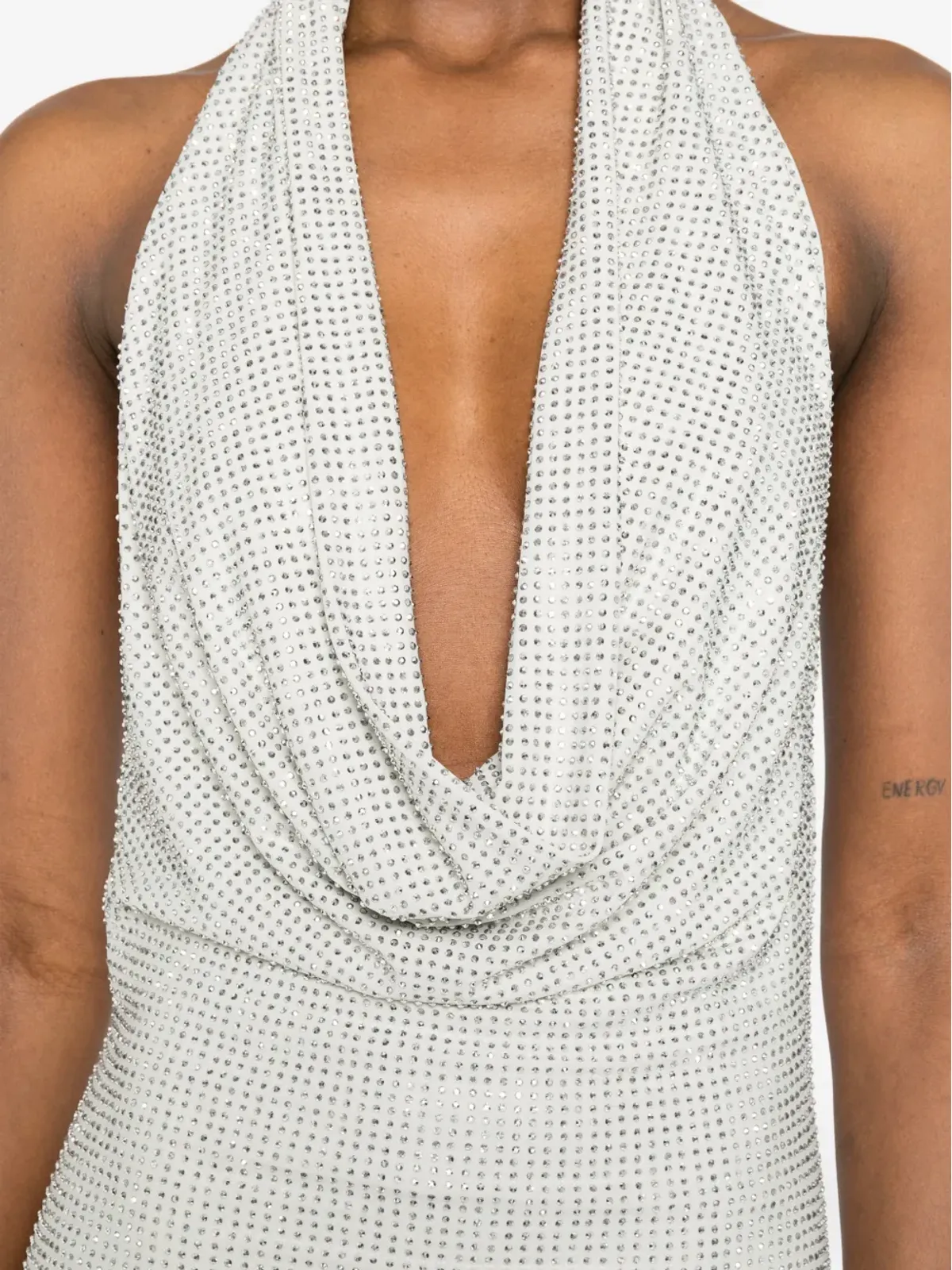 TWENTY FOURHAITCH Kuta halterneck maxi dress - Silver - 画像5