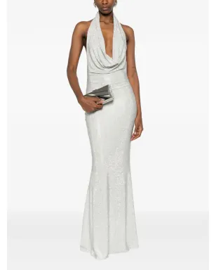 TWENTY FOURHAITCH Kuta halterneck maxi dress - Silver - サムネイル2