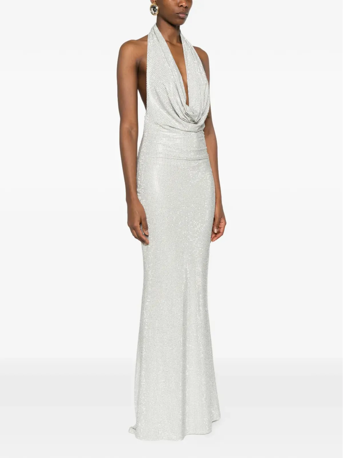 TWENTY FOURHAITCH Kuta halterneck maxi dress - Silver - 画像3