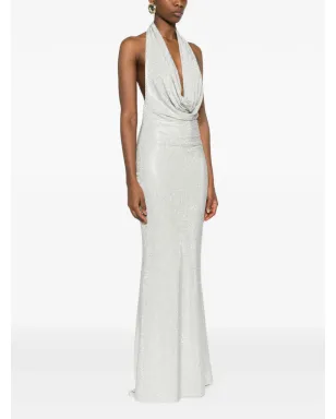 TWENTY FOURHAITCH Kuta halterneck maxi dress - Silver - サムネイル3