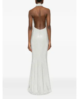 TWENTY FOURHAITCH Kuta halterneck maxi dress - Silver - サムネイル4