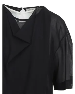 Carven ドレープミディドレス - ブラック - サムネイル3