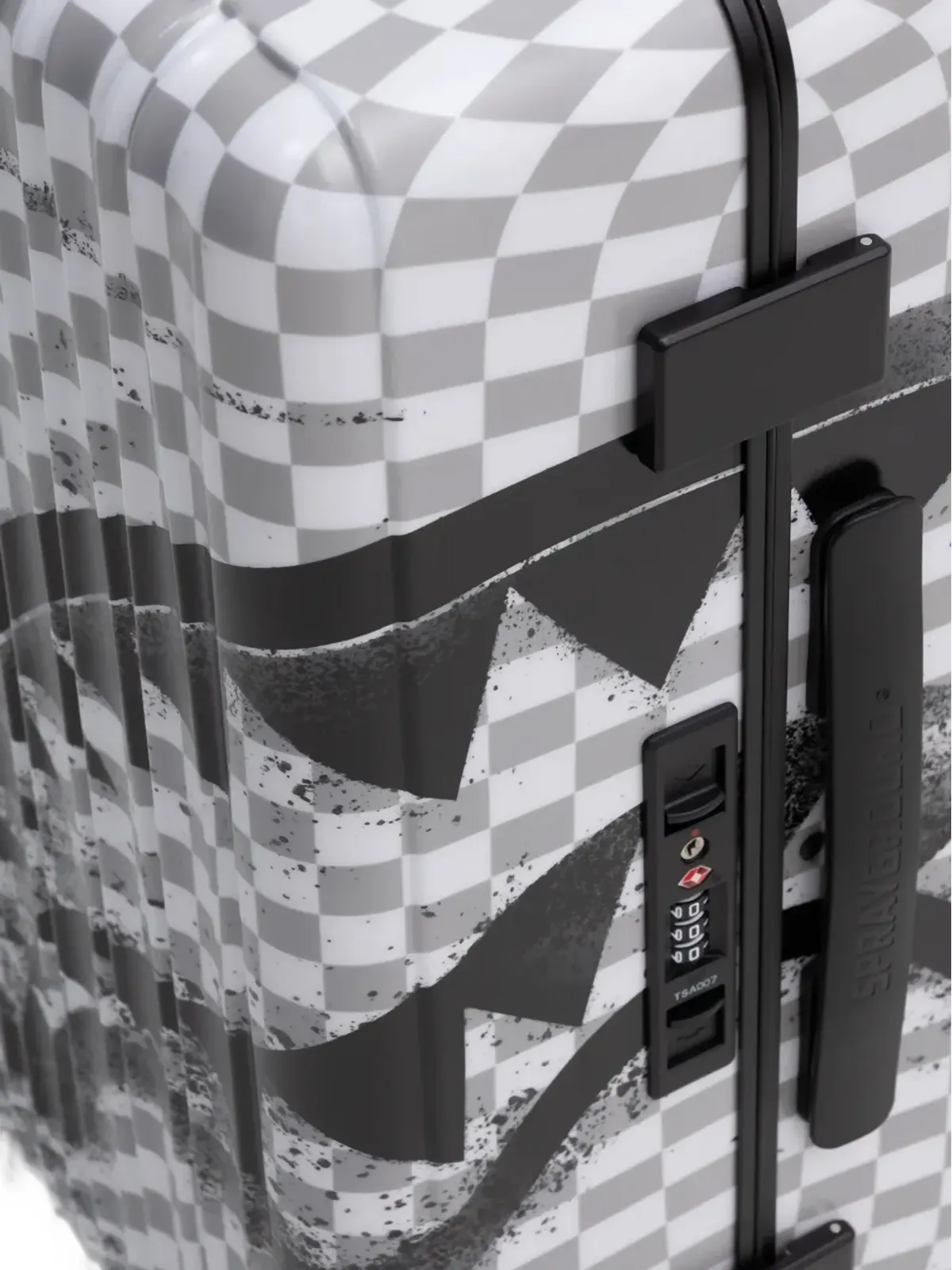 Sprayground Storm Fade チェッカーボードシャーク ラゲージ - 画像4