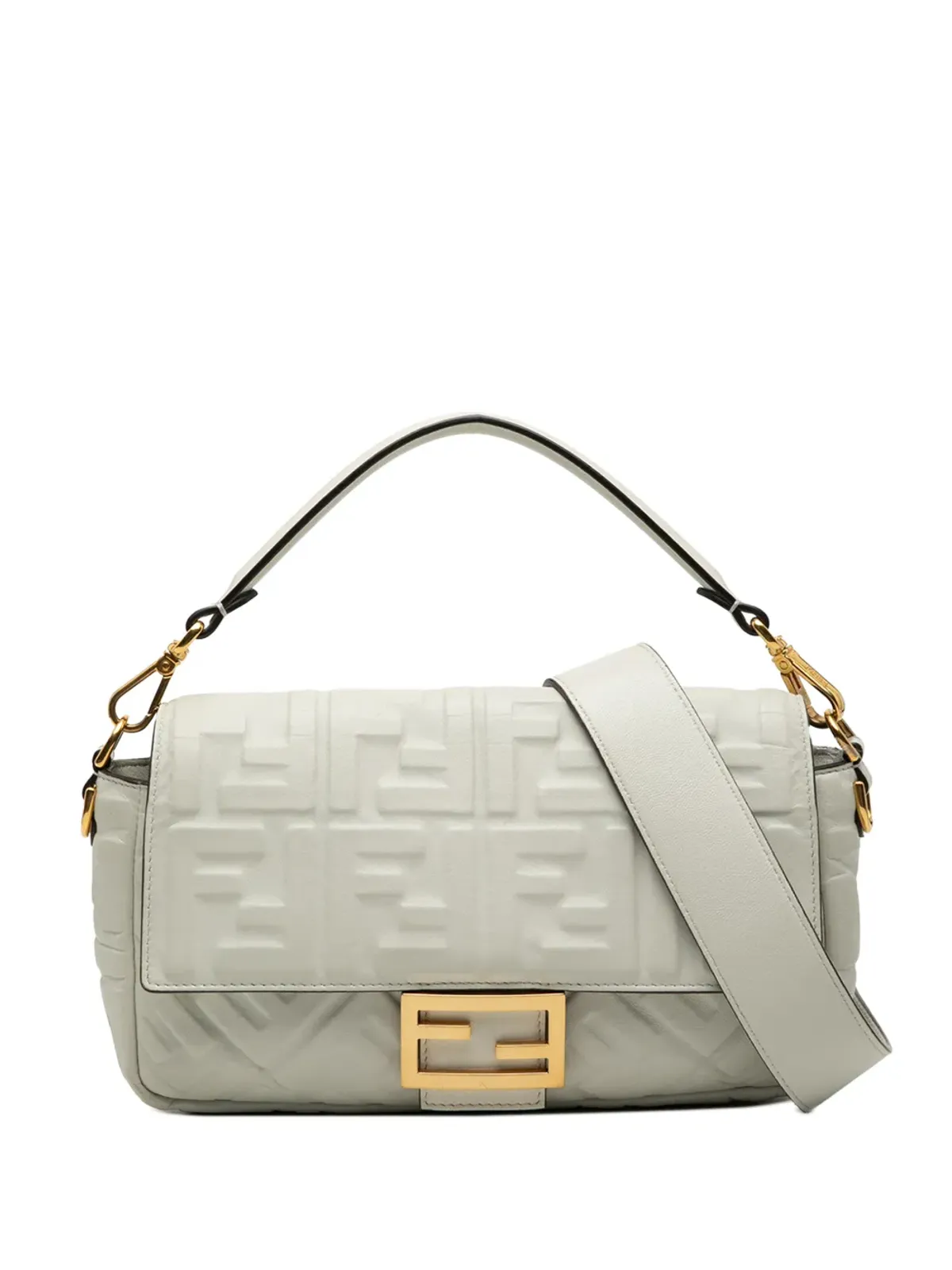Fendi Pre-Owned Zucca エンボスレザー バゲットサッチェル - 画像1