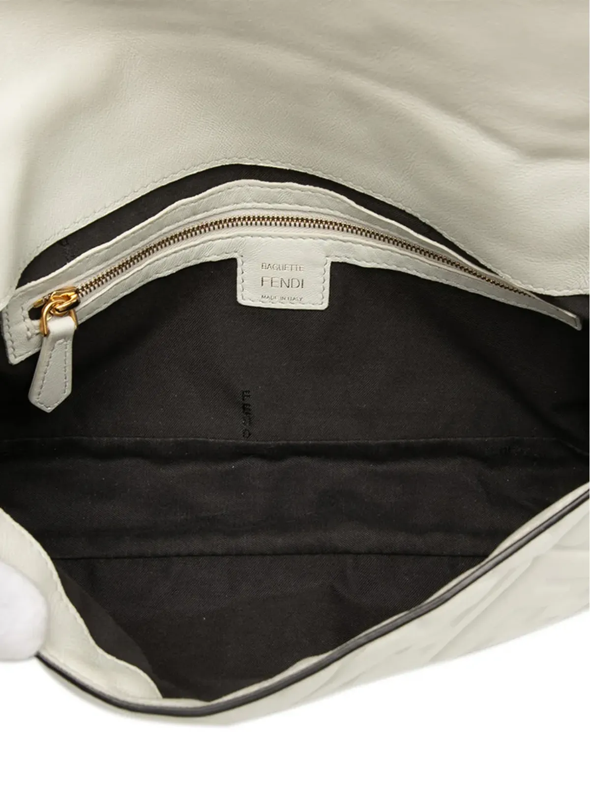 Fendi Pre-Owned Zucca エンボスレザー バゲットサッチェル - 画像5