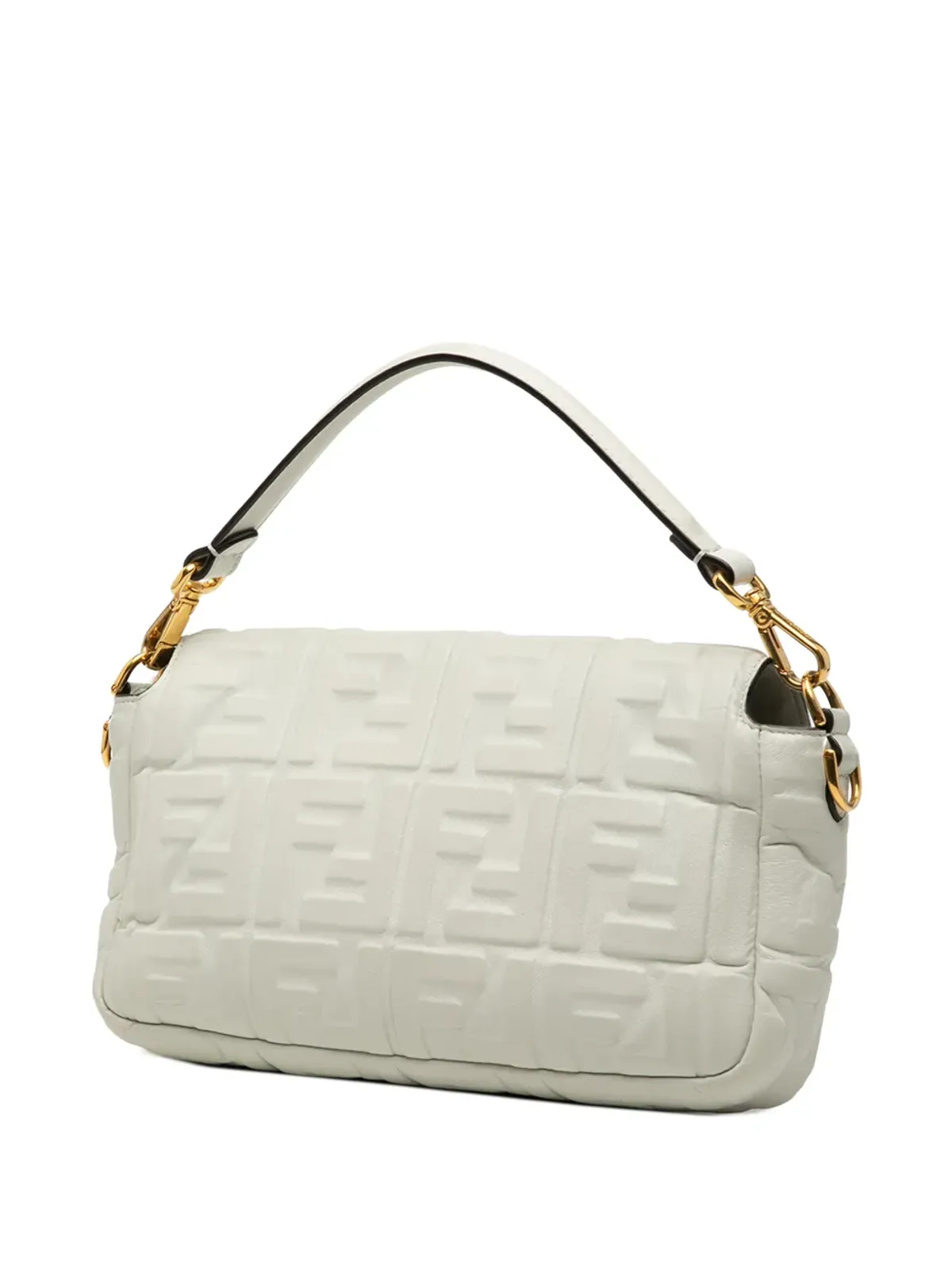Fendi Pre-Owned Zucca エンボスレザー バゲットサッチェル - 画像3