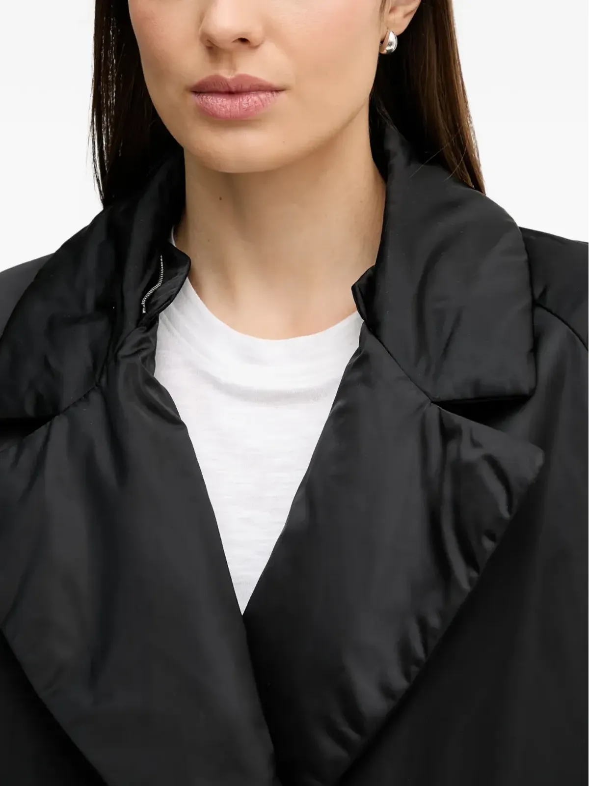 Sisley button double-breasted coat - Black - 画像4