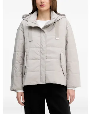 Sisley フード付きキルティングジャケット グレー - サムネイル1