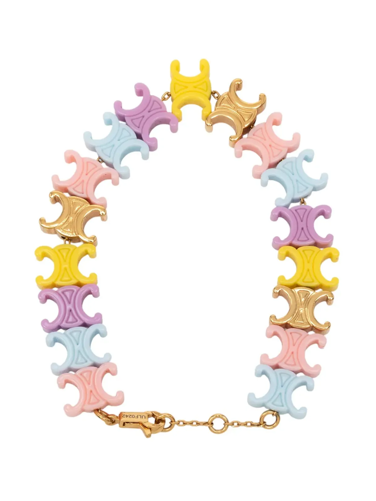 Celine Pre-Owned セリーヌ プリオウンド 2020-2026 マルチカラー プラスチック Plexiglass Triomphe Baby ブレスレット コスチューム ブレスレット - ピンク - 画像3