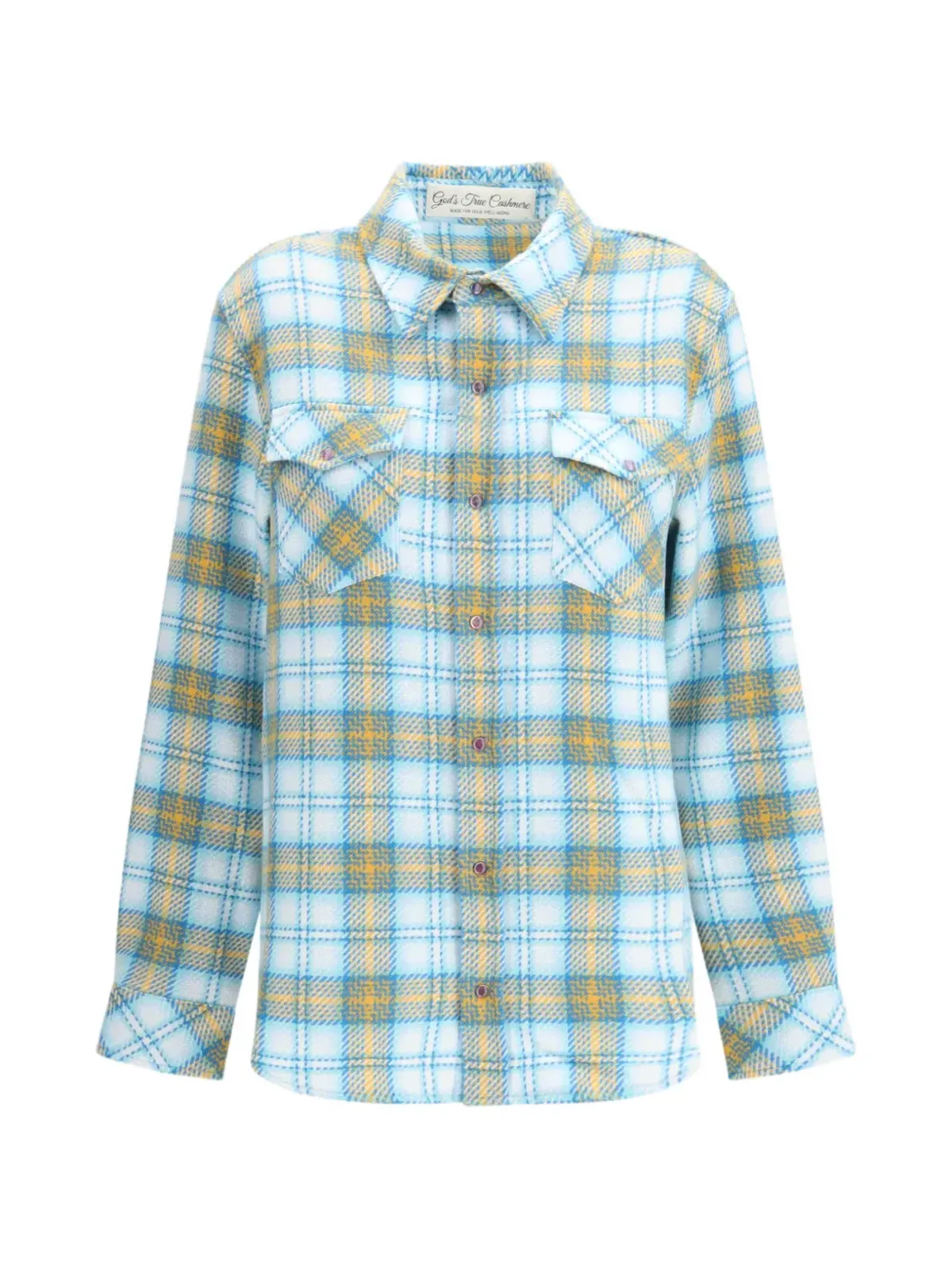 GOD'S TRUE CASHMERE フリーダム カシミヤ シャツ ブルー - 画像1