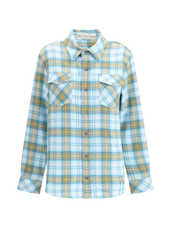 GOD'S TRUE CASHMERE GOD'S TRUE CASHMERE フリーダム カシミヤ シャツ ブルーの商品画像