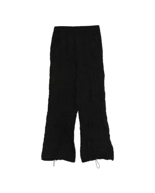 Gongdid Design エラスティケーテッド テクスチャード ワイドレッグ トラウザー - ブラック - サムネイル1