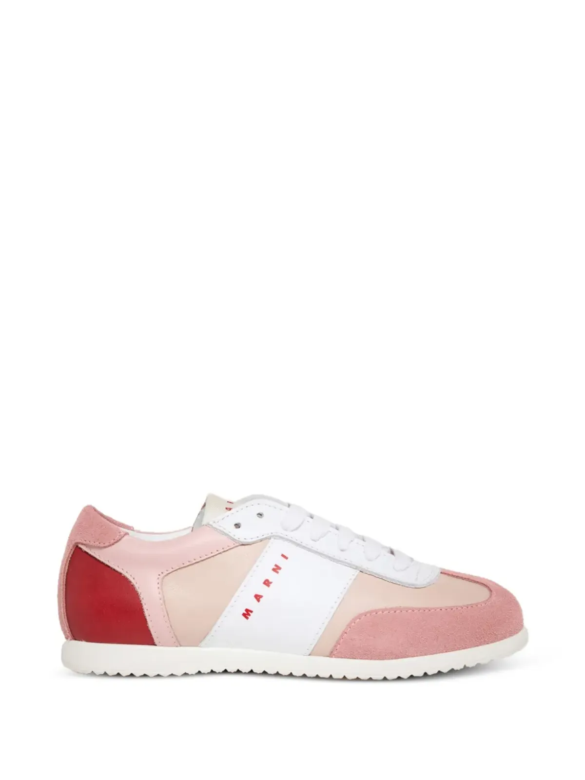 Marni Kids カラーブロックプリントスニーカー ピンク - 画像1