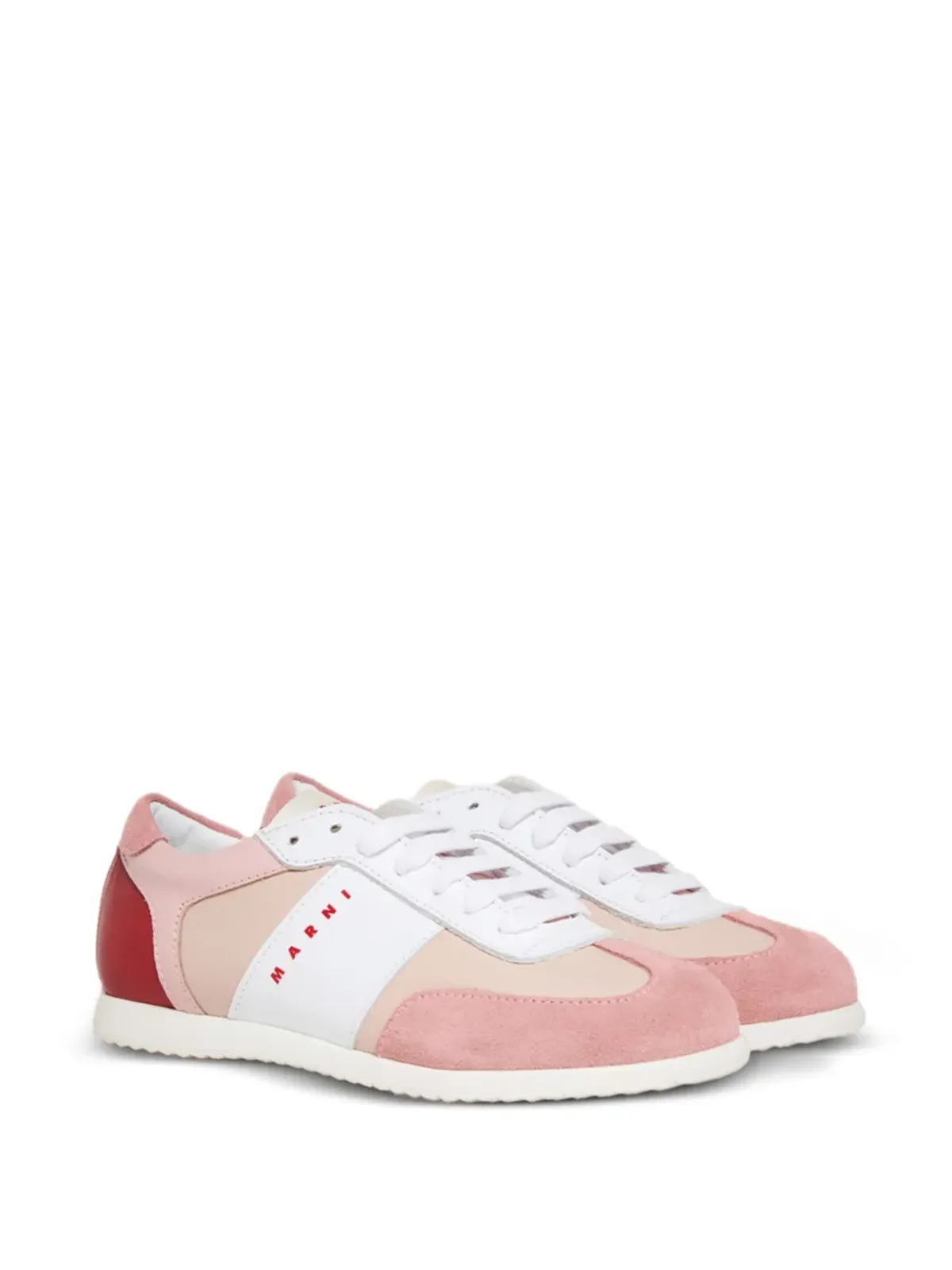 Marni Kids カラーブロックプリントスニーカー ピンク - 画像2