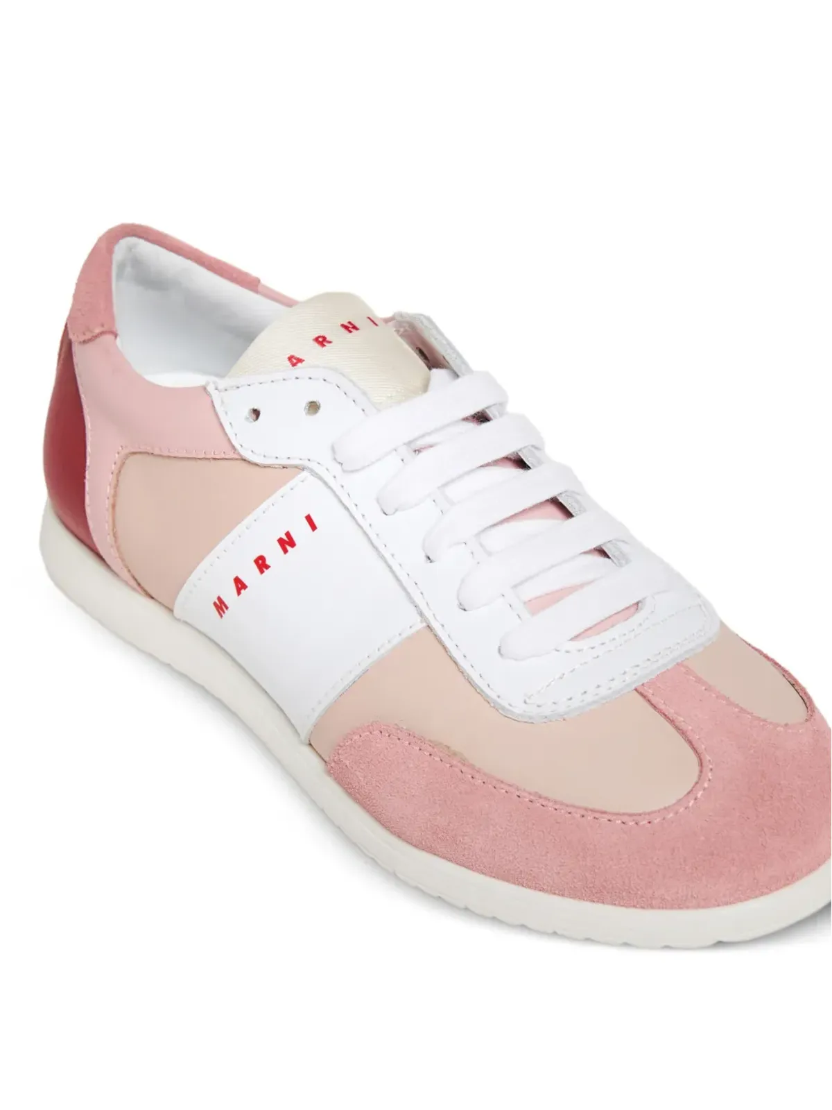 Marni Kids カラーブロックプリントスニーカー ピンク - 画像4