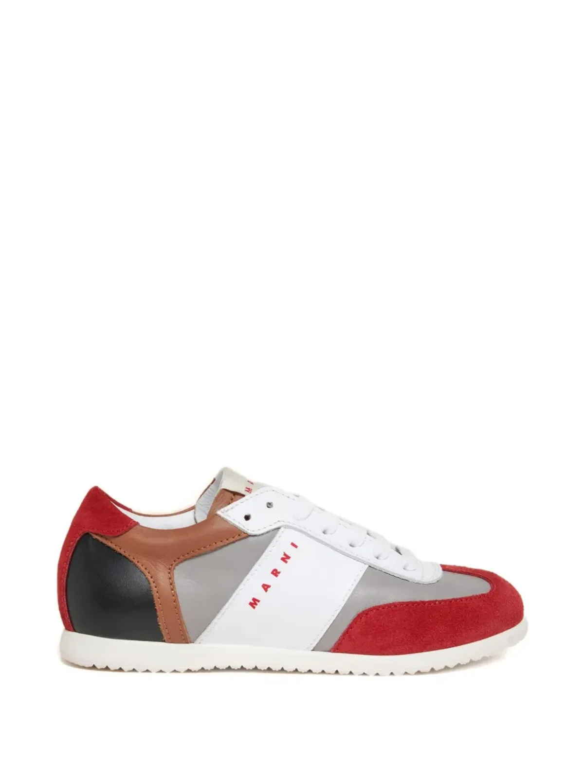Marni Kids カラーブロック サイドプリント スニーカー - レッド - 画像2