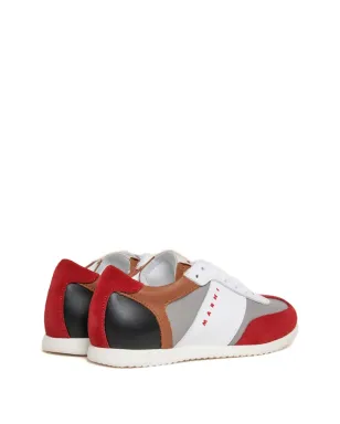 Marni Kids カラーブロック サイドプリント スニーカー - レッド - サムネイル3