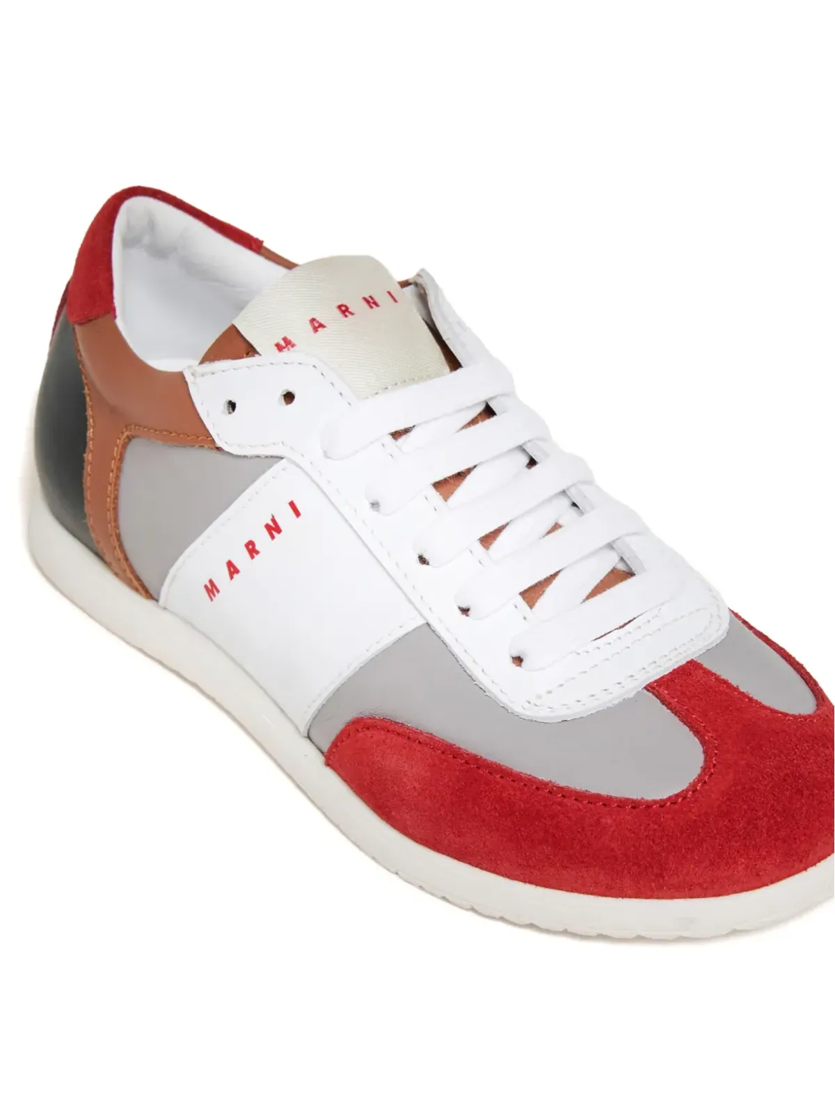 Marni Kids カラーブロック サイドプリント スニーカー - レッド - 画像4