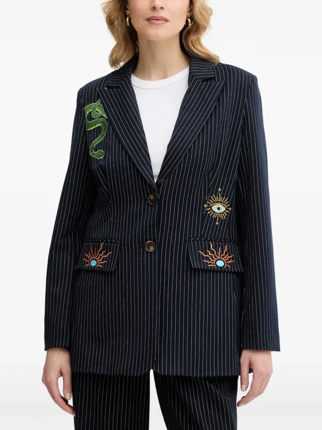 Never Fully Dressed NEVER FULLY DRESSED テイラー ストライプ刺繍ブレザーの商品画像