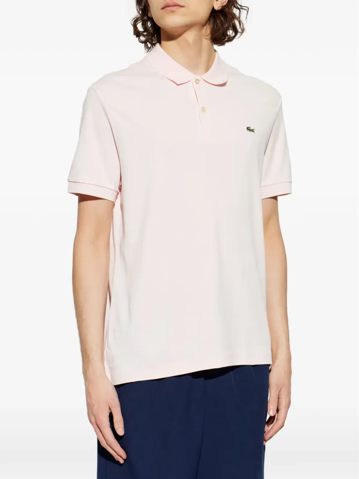 Lacoste 半袖ロゴポロシャツ ピンク - 画像3