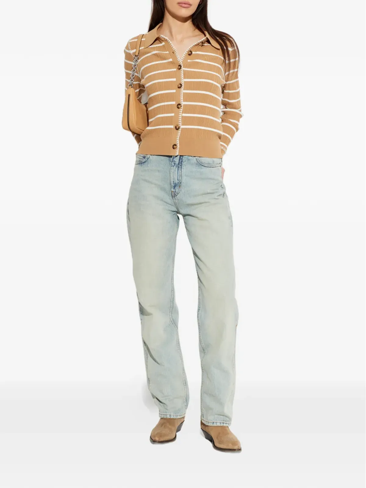 rag & bone ストライプボタンカーディガン - 画像2