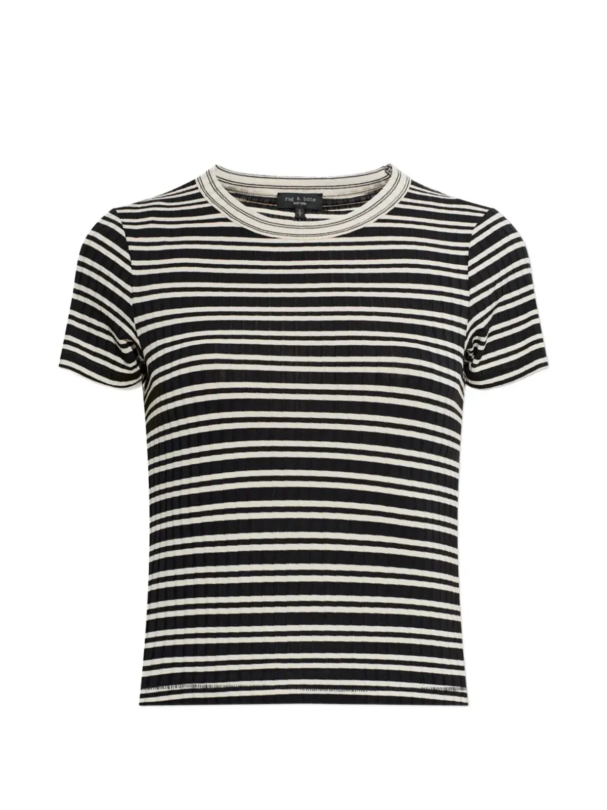 rag & bone ストライプ柄リブ Tシャツ - 画像1