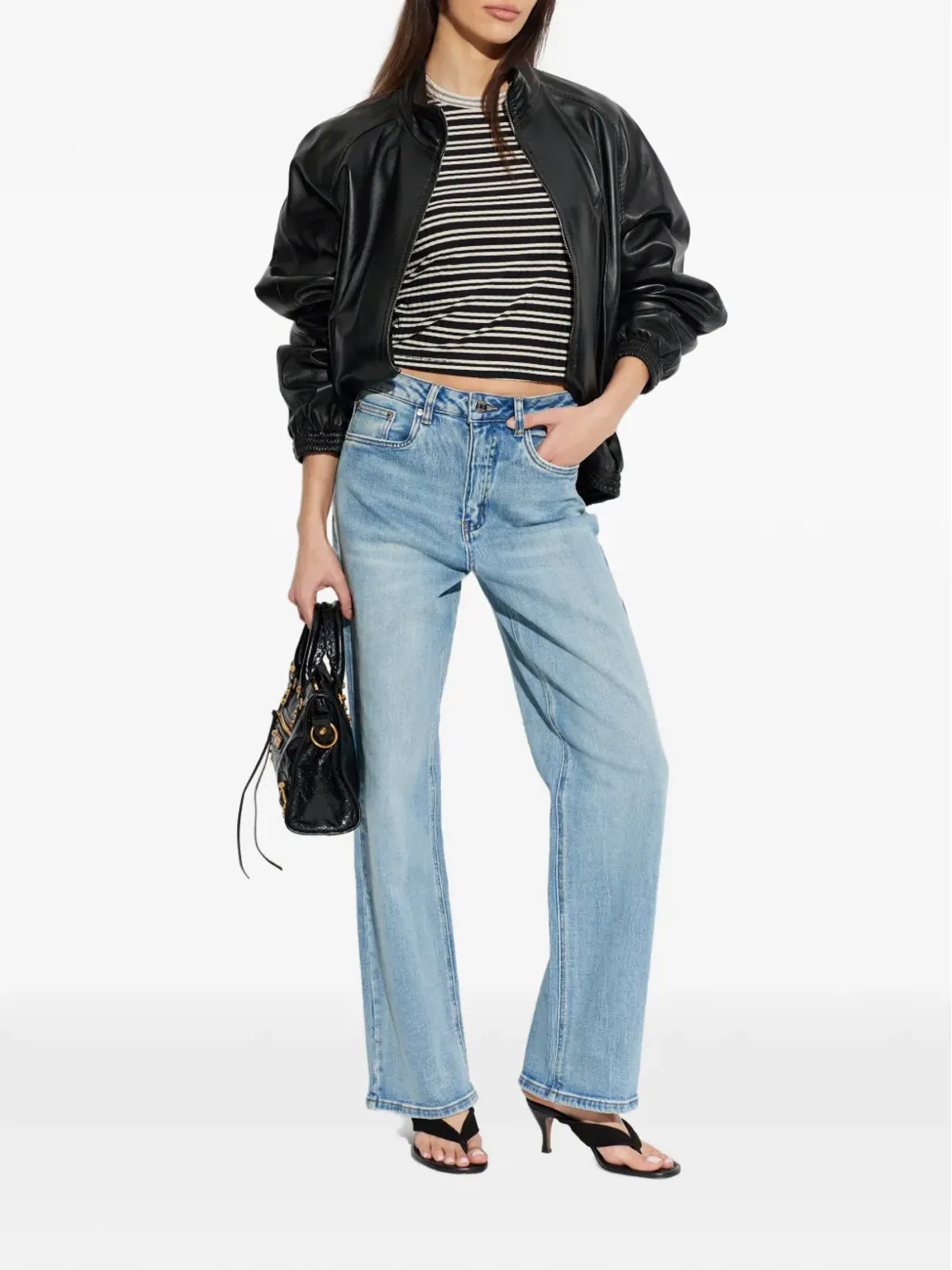 rag & bone ストライプ柄リブ Tシャツ - 画像2