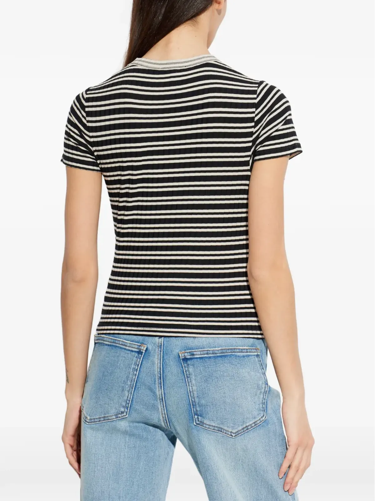 rag & bone ストライプ柄リブ Tシャツ - 画像4