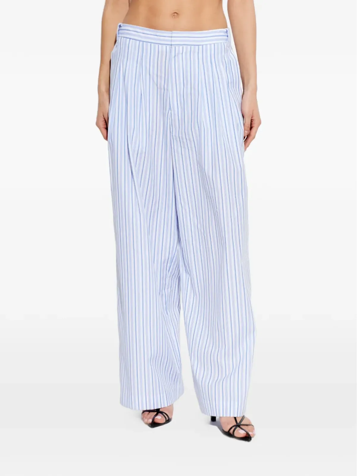 rag & bone ストライプ柄プリーツパンツ - 画像1