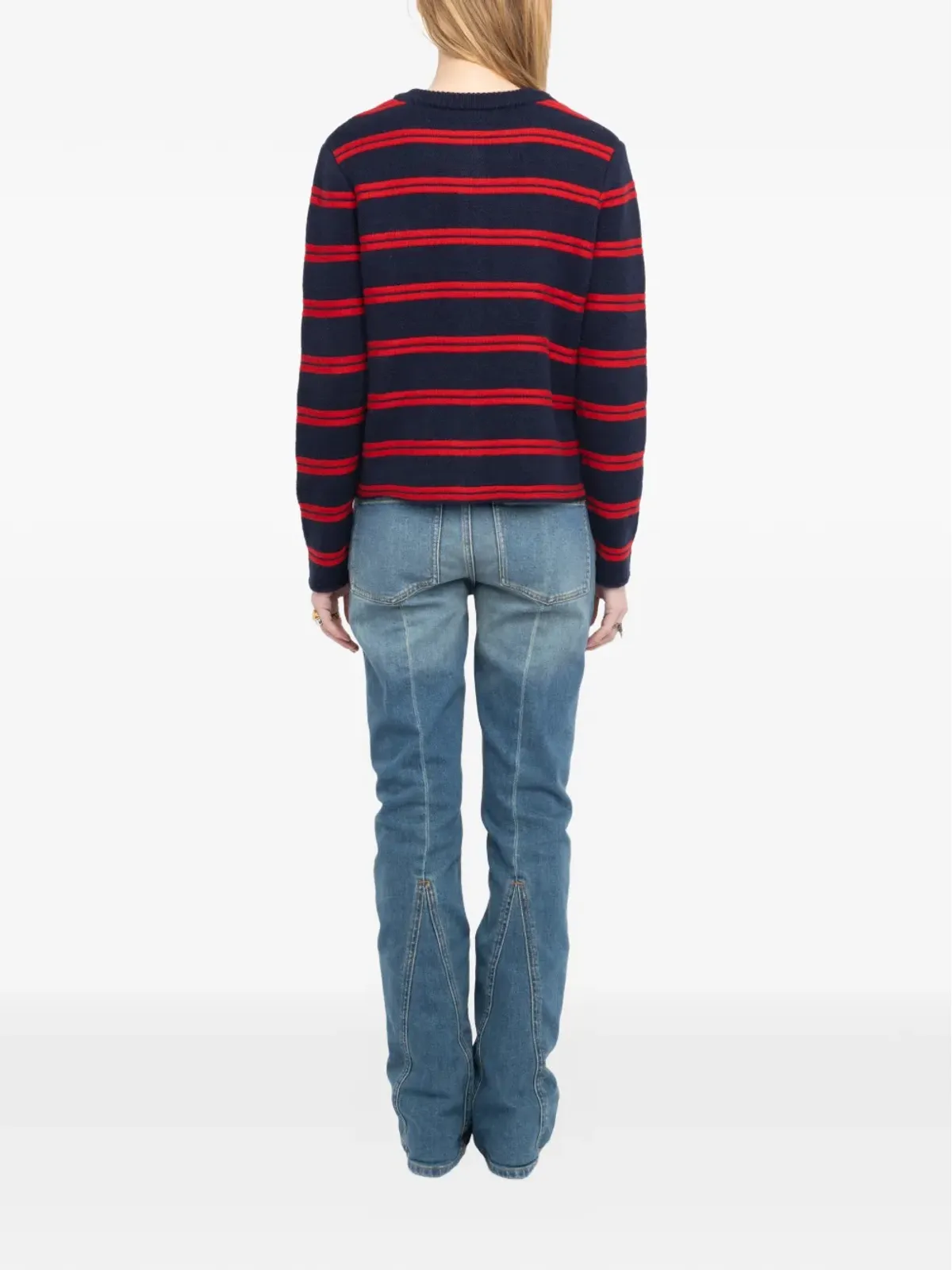 Zadig&Voltaire ストライプ柄ポケット付きカーディガン ブルー - 画像3