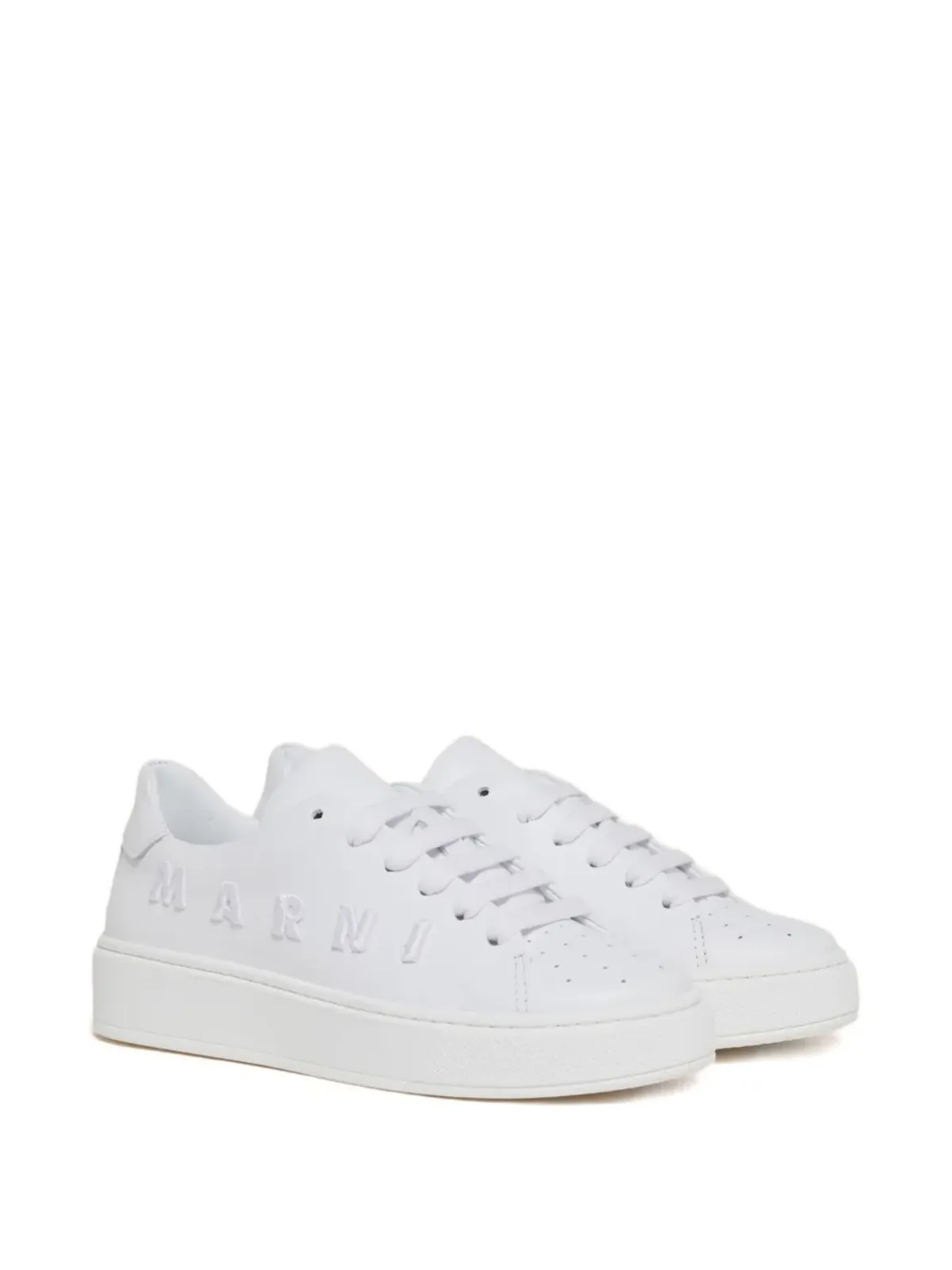 Marni Kids 白いレザーのスニーカー - 画像1