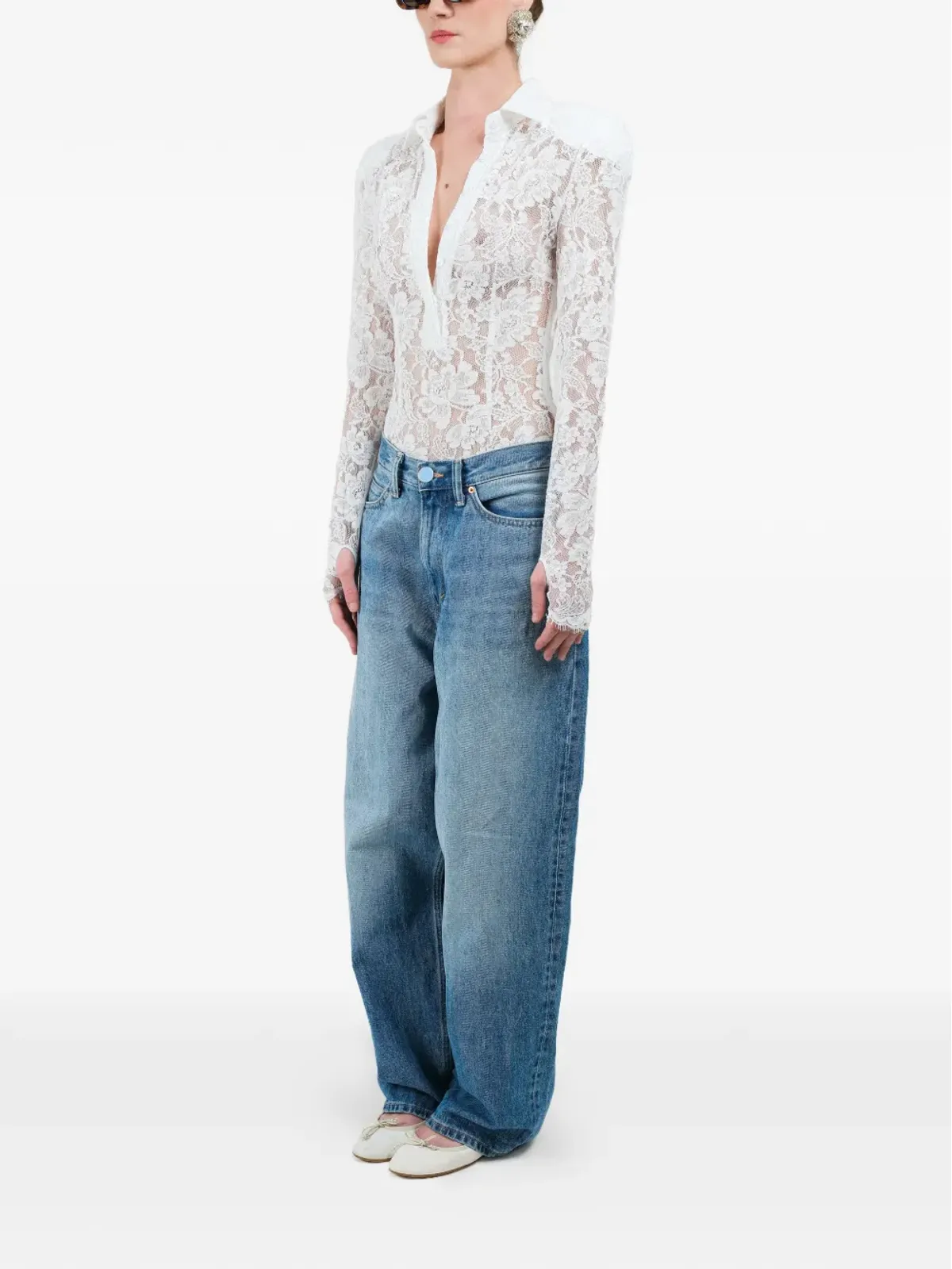 Rowen Rose レース長袖トップ - 画像3