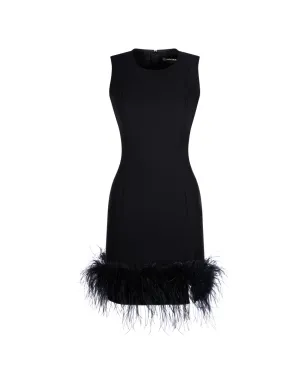 IMROSKA Imroska 7 Heaven feather-trim mini dress - Black - サムネイル1