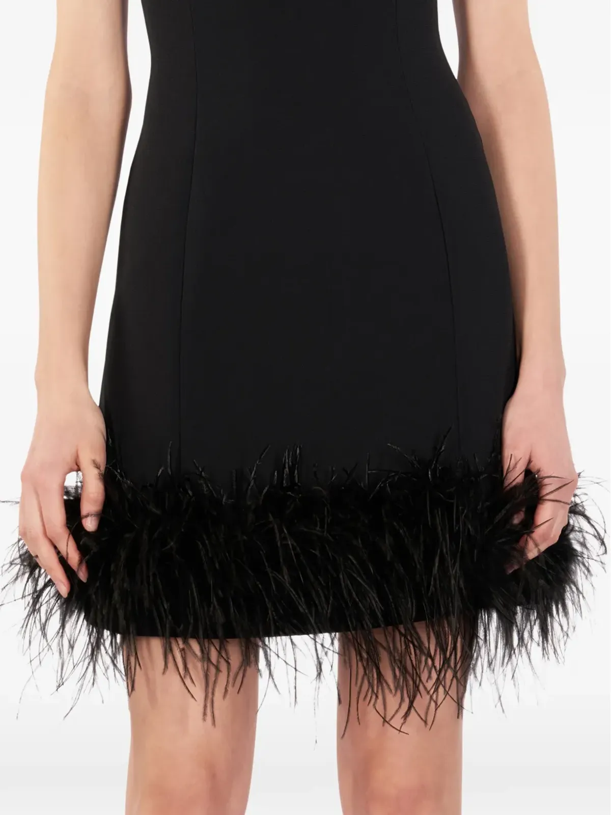 IMROSKA Imroska 7 Heaven feather-trim mini dress - Black - 画像5