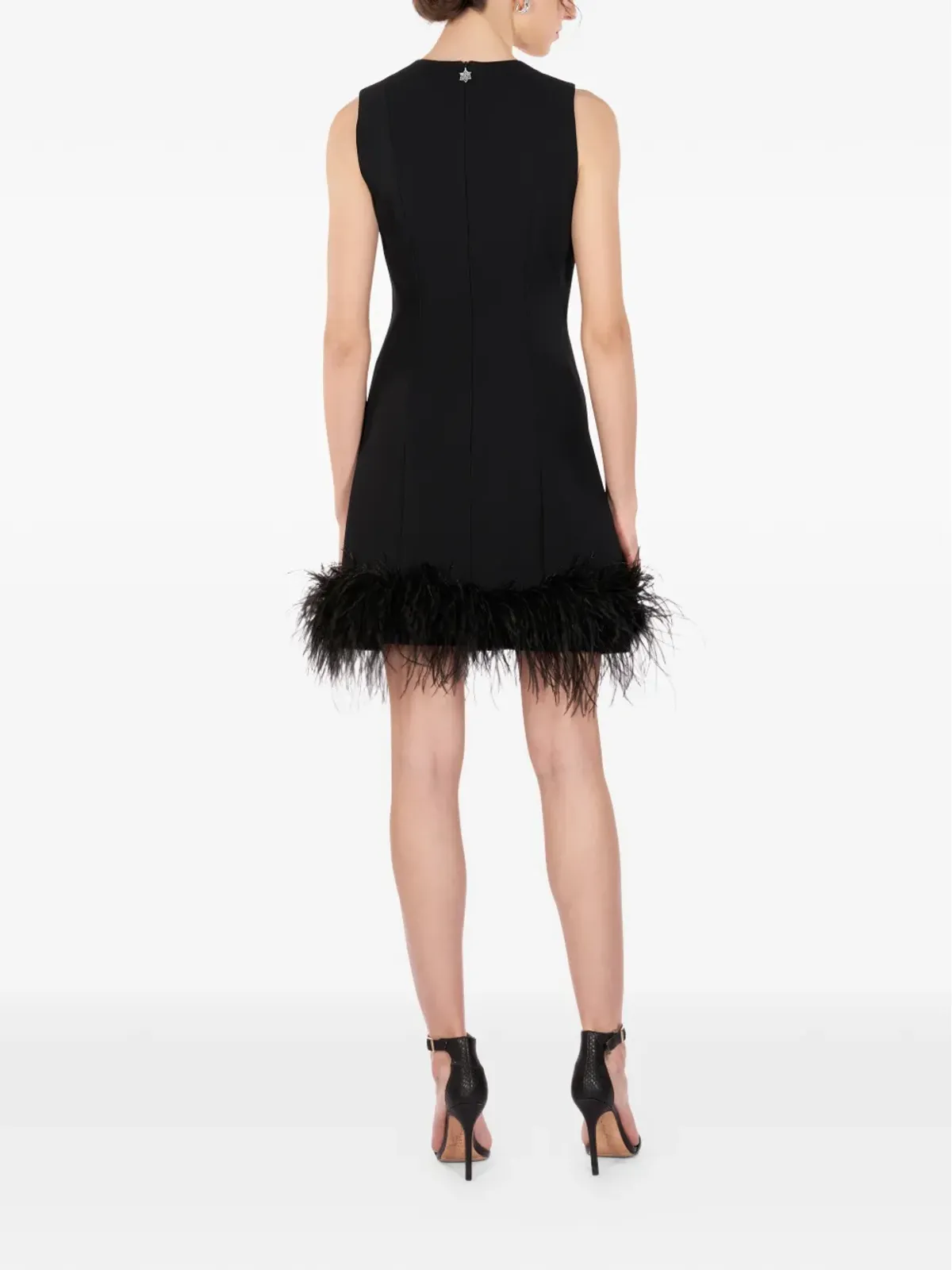 IMROSKA Imroska 7 Heaven feather-trim mini dress - Black - 画像4