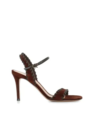 Gianvito Rossi whipstitched suede sandals - Brown - サムネイル1