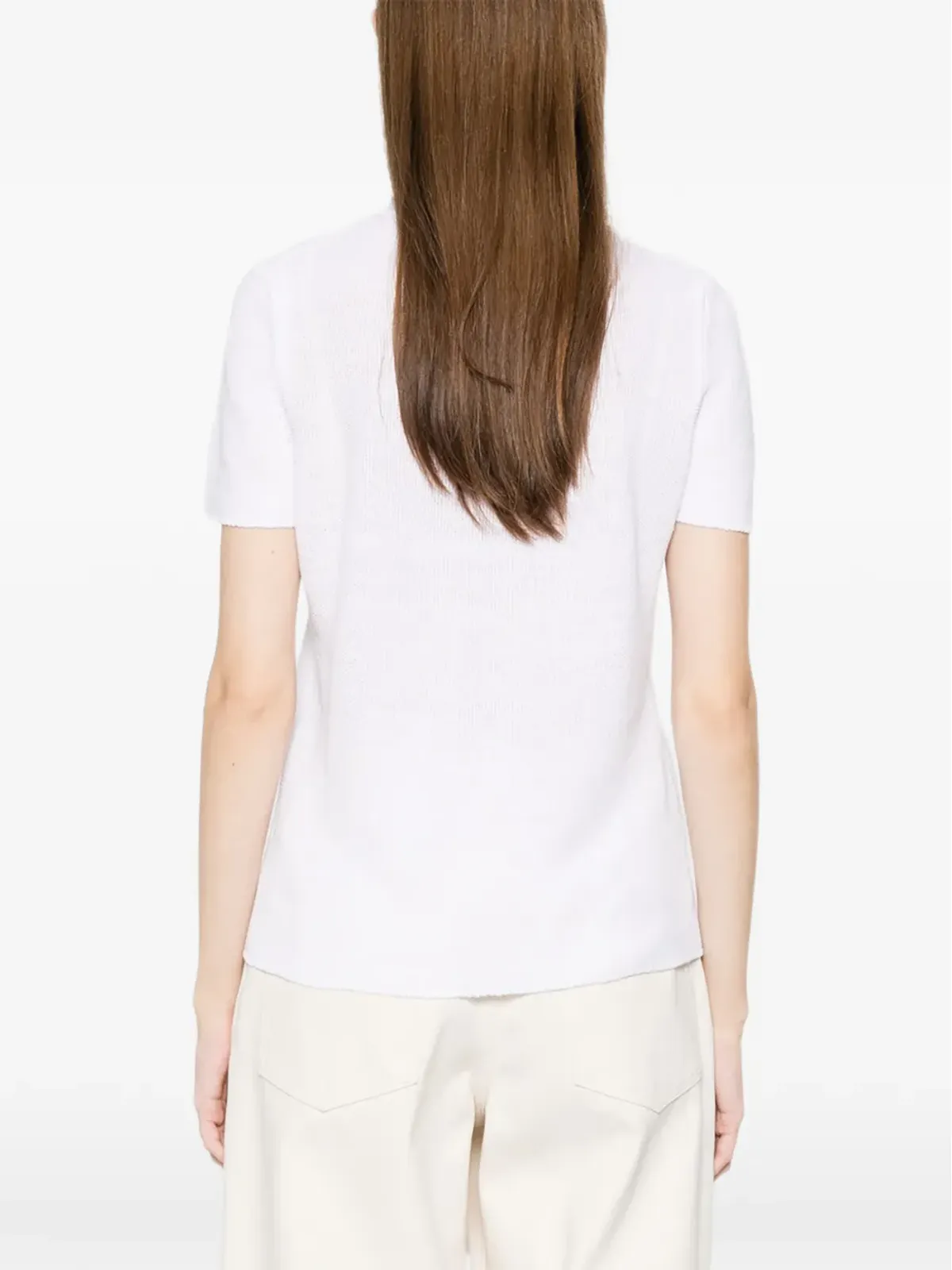 Amina Rubinacci Venezia V-neck blouse - White - 画像4