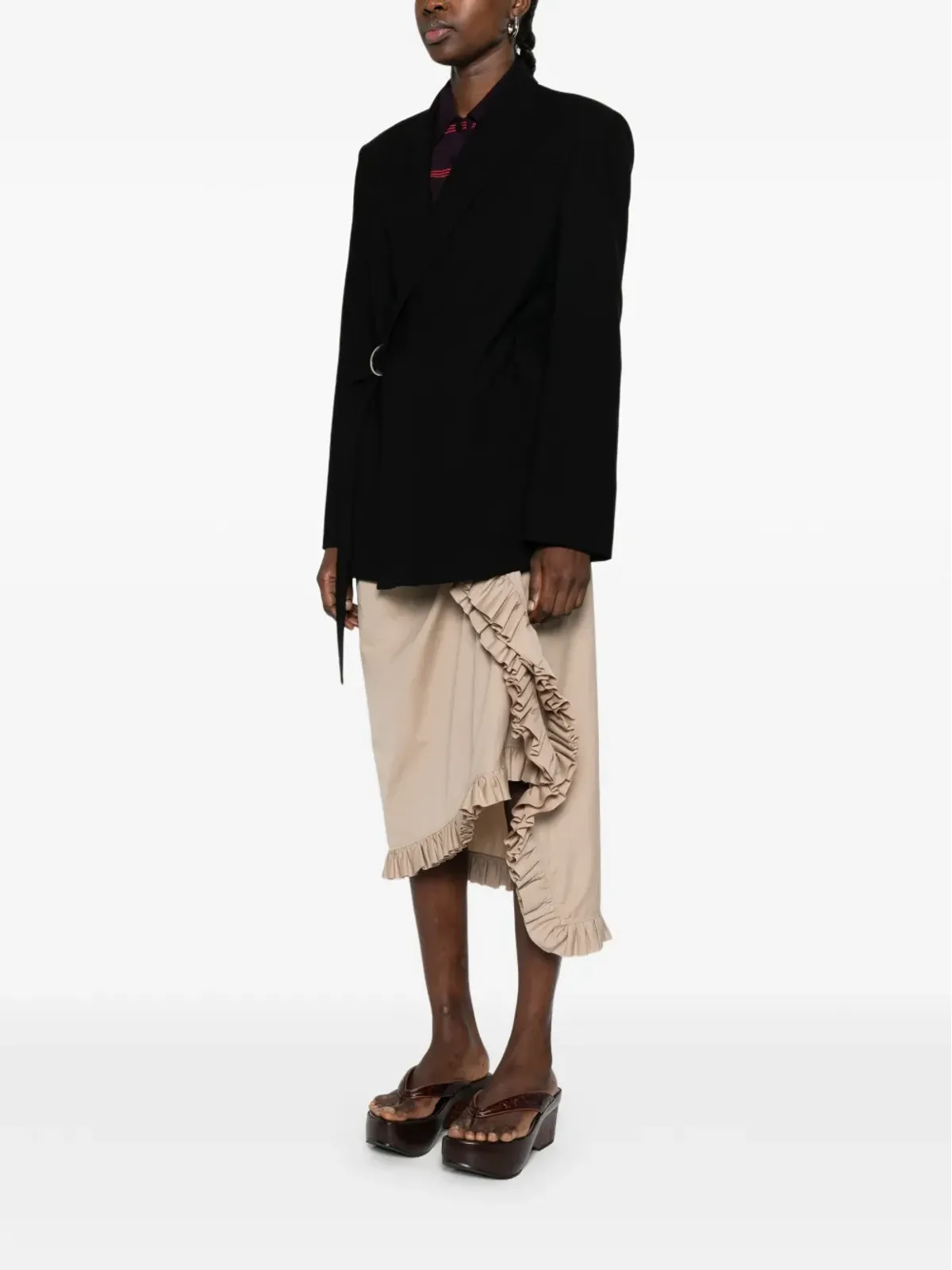 LOEWE バックル付きウールブレザー - 画像3