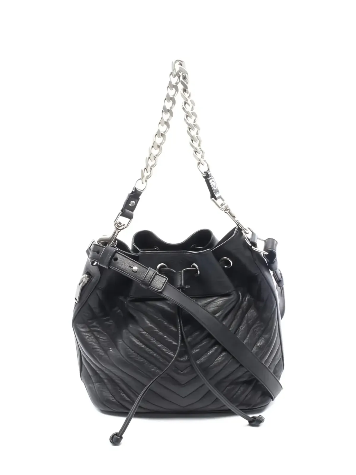 Saint Laurent Pre-Owned 00s チェーンレザー バケットバッグ - 画像1