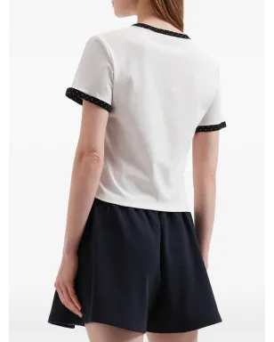 Mini Cream コントラストトリムTシャツ - サムネイル4