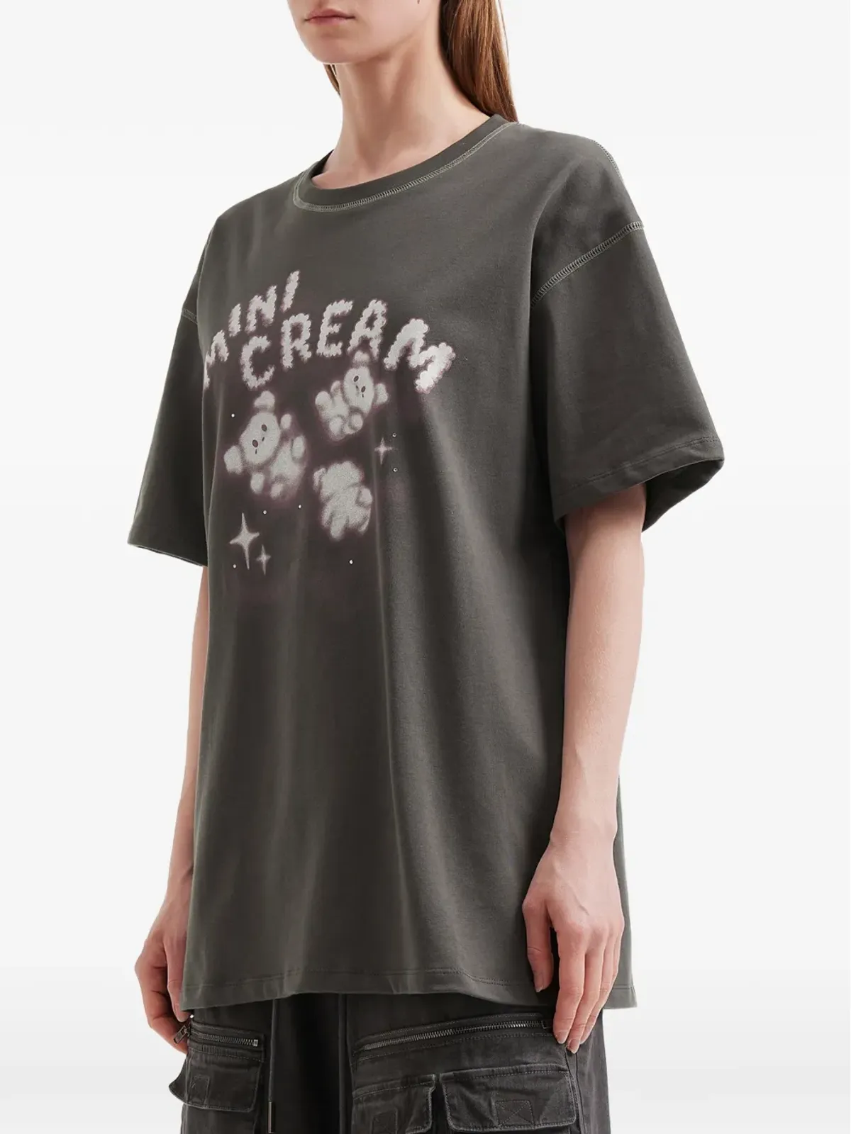Mini Cream クラウドプリントTシャツ - 画像3