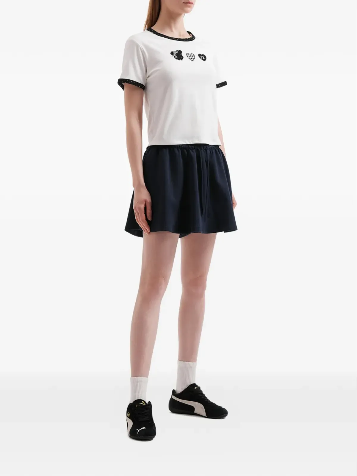 Mini Cream ドローストリングスカート - 画像2