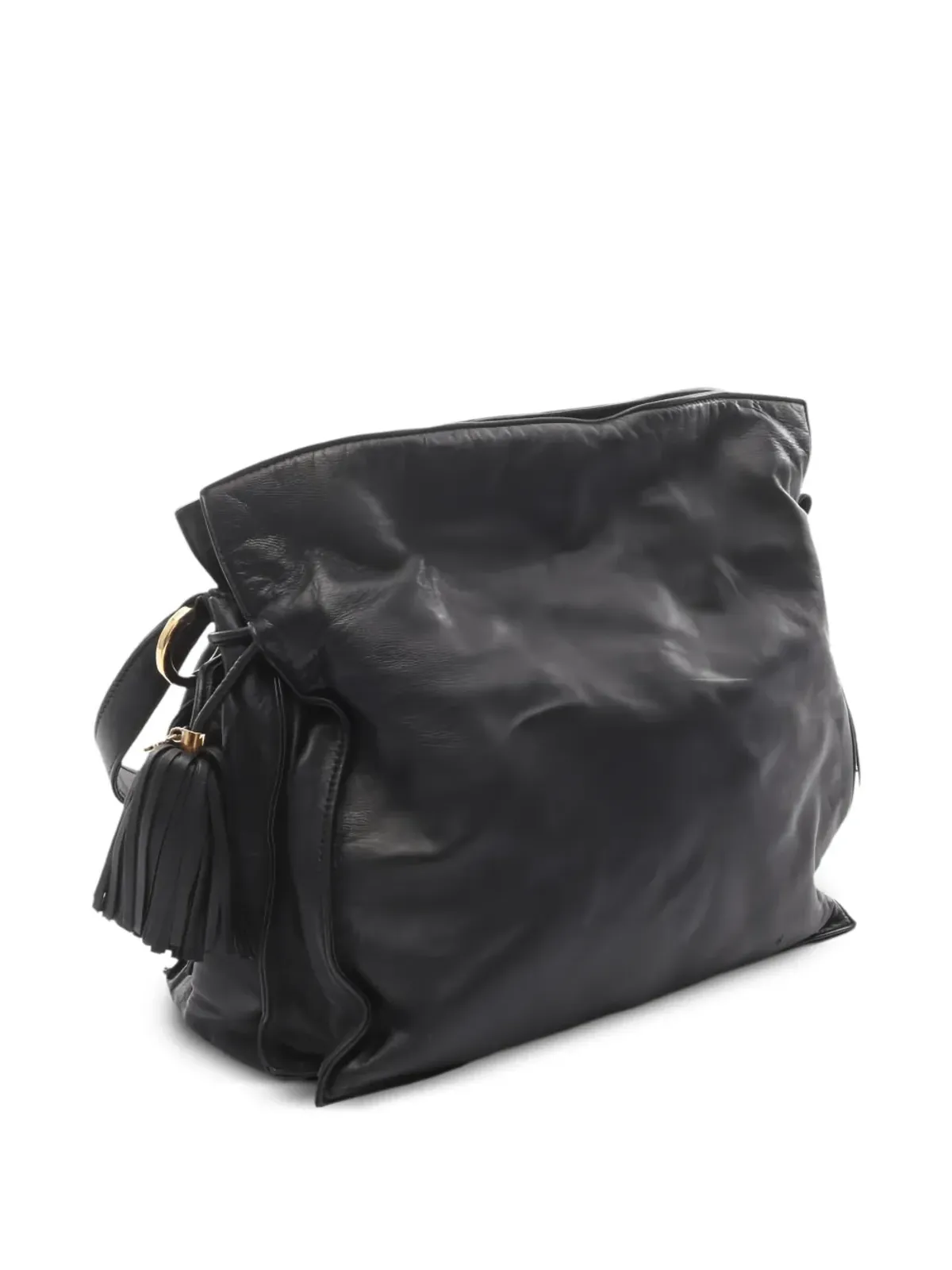 Loewe Pre-Owned フラメンコ タッセル レザー ショルダーバッグ ブラック - 画像2