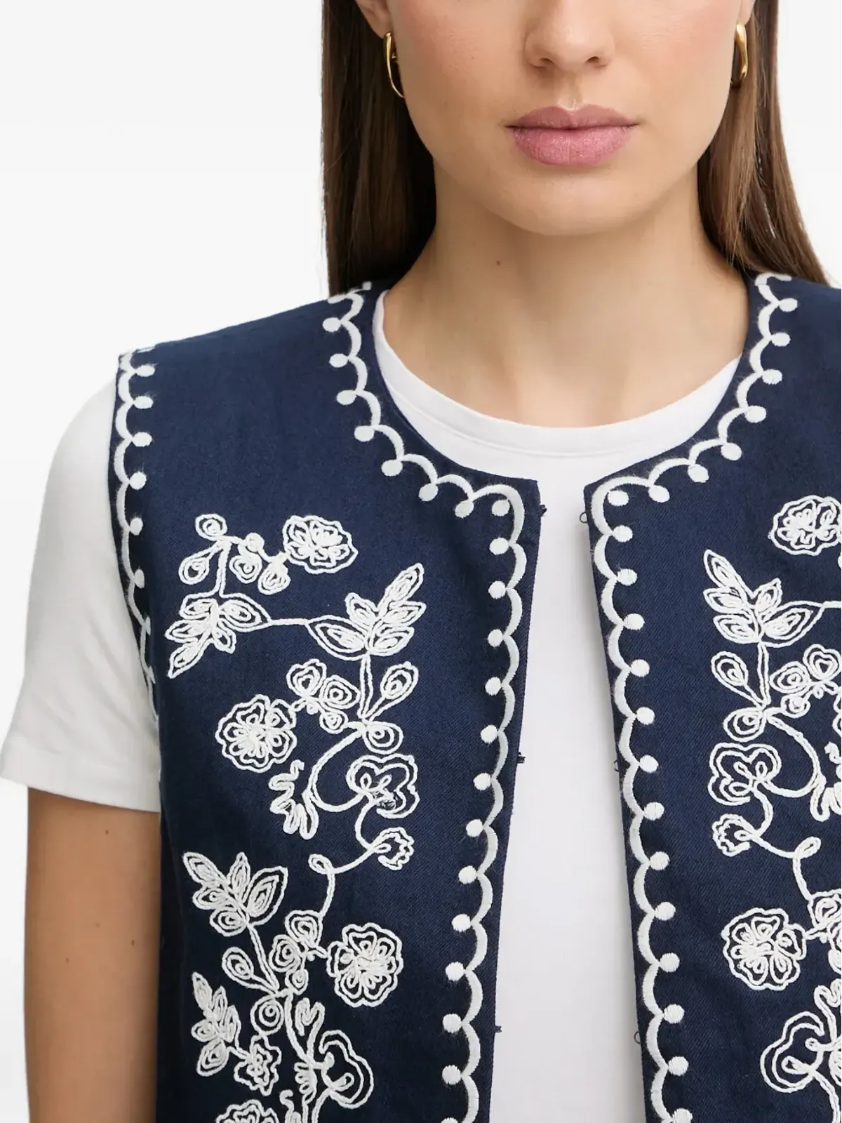 Hoss Intropia 花柄刺繍のベスト - 画像4