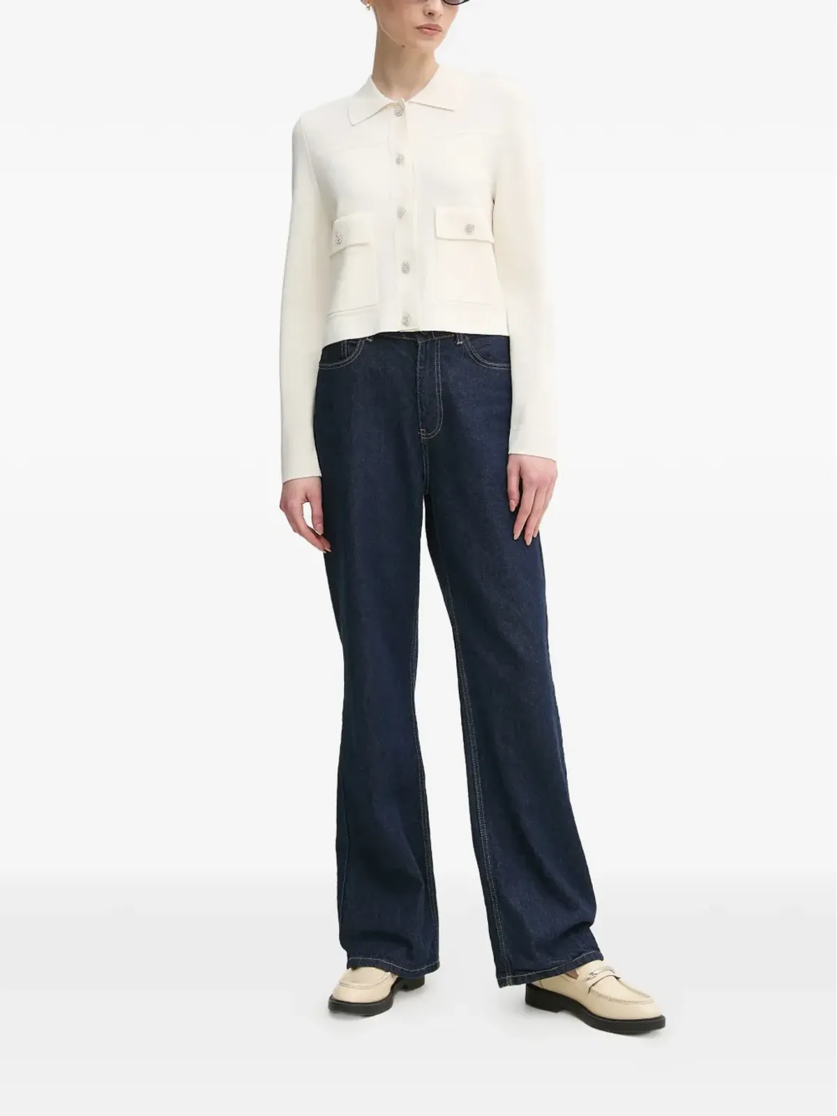 OUI embellished pocket cardigan - White - 画像2