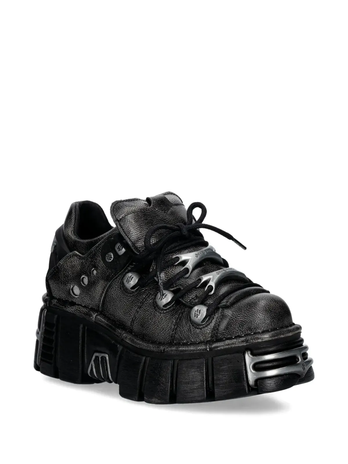 NEW ROCK Pulik Old Arena Tower Negro Acero eyelet platform sneakers - 画像2