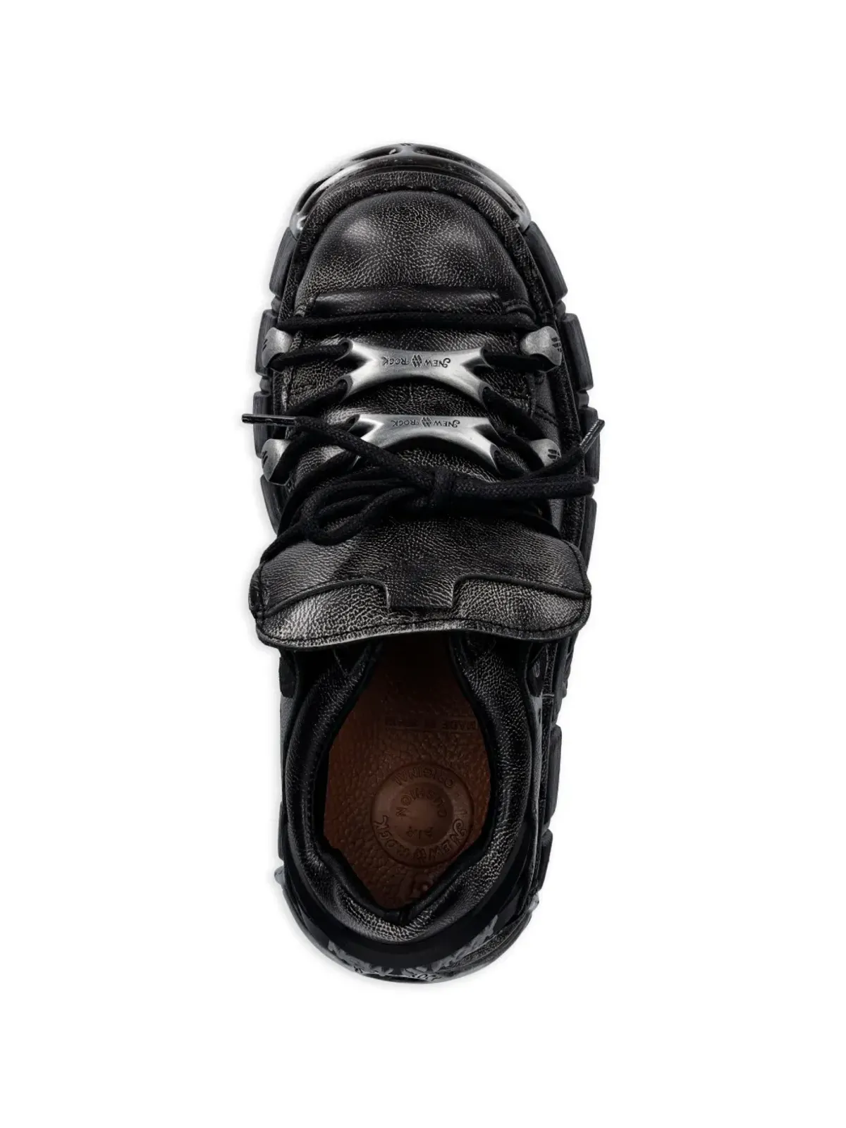 NEW ROCK Pulik Old Arena Tower Negro Acero eyelet platform sneakers - 画像4