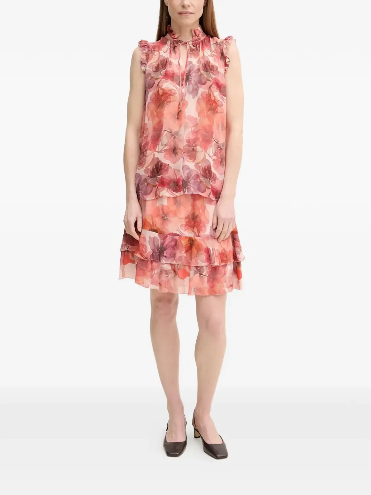 Marc Aurel フリル付き花柄ミニスカート - 画像2