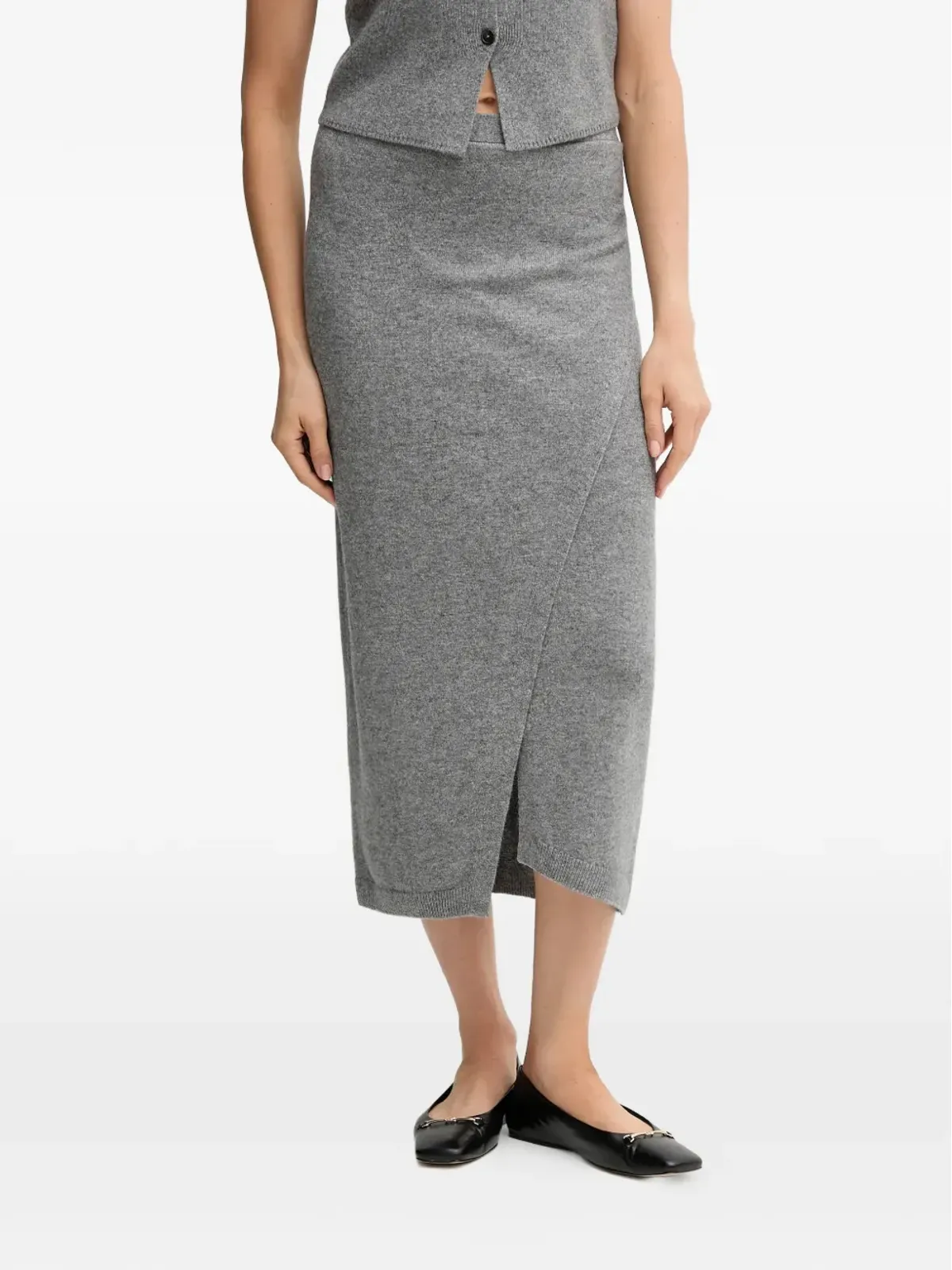 OUI split midi skirt - Grey - 画像1