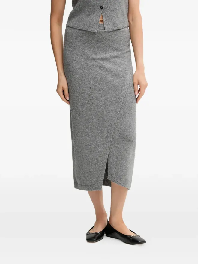 OUI OUI split midi skirt - Greyの商品画像